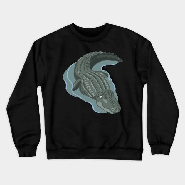 Aquatic Crocodile Crewneck Sweatshirt by danyellysdoodles